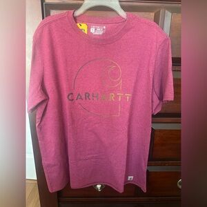 Carhartt Mens XL NWT Short Sleeve T-shirt Pink Burgundy Classic Graphic Design